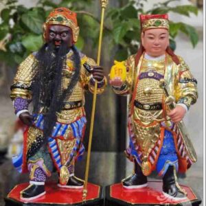 周倉關平將軍-8寸8安金彩繪