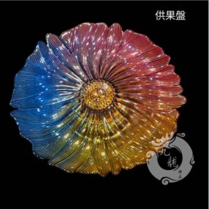 超實用蓮花琉璃彩精緻水果盤
